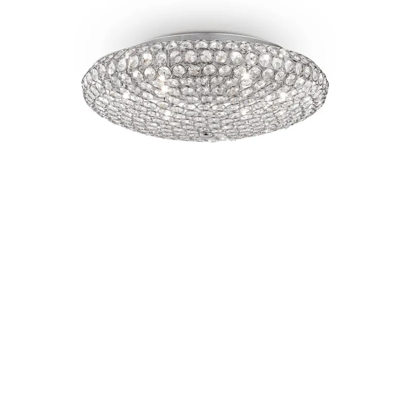 Lustra Plafon Ideal Lux King Pl9 Cromo G9, Argintiu, 073255, Italia