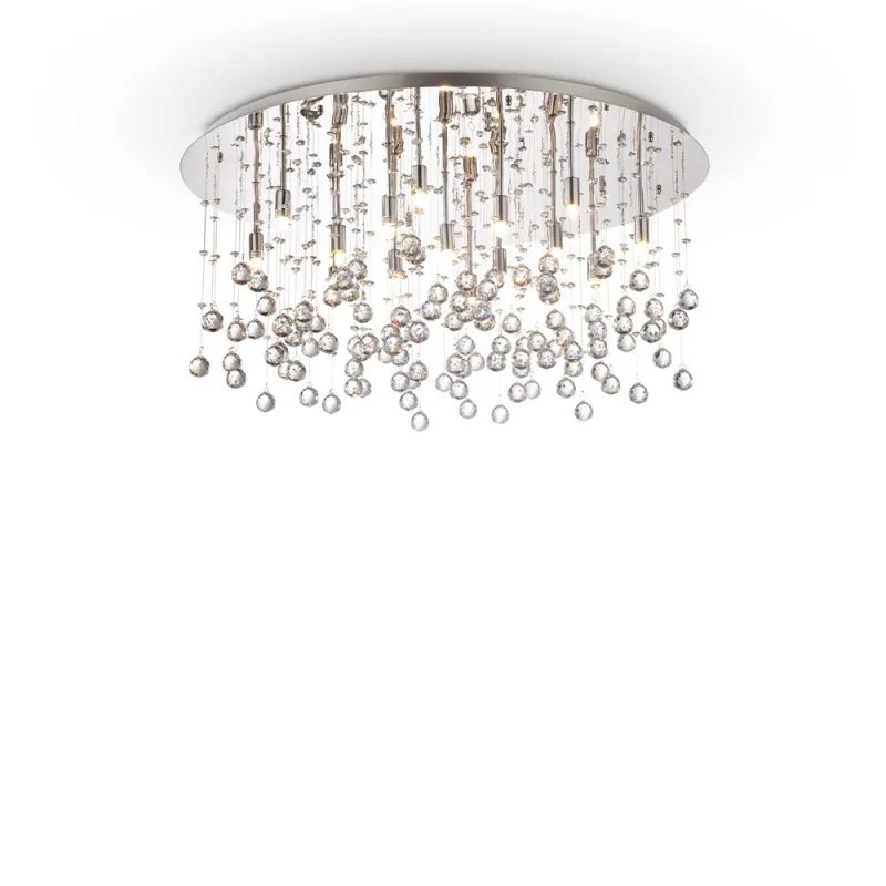 Lustra Plafon Ideal Lux Moonlight Pl15 Cromo G9, Argintiu, 077819, Italia