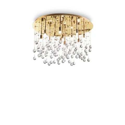 Lustra Plafon Ideal Lux Moonlight Pl12 Oro G9, Auriu, 082783, Italia