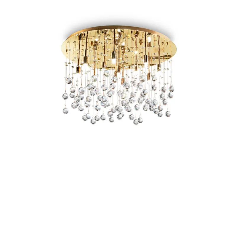 Lustra Plafon Ideal Lux Moonlight Pl12 Oro G9, Auriu, 082783, Italia