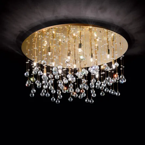 Lustra Plafon Ideal Lux Moonlight Pl15 Oro G9, Auriu, 082790, Italia