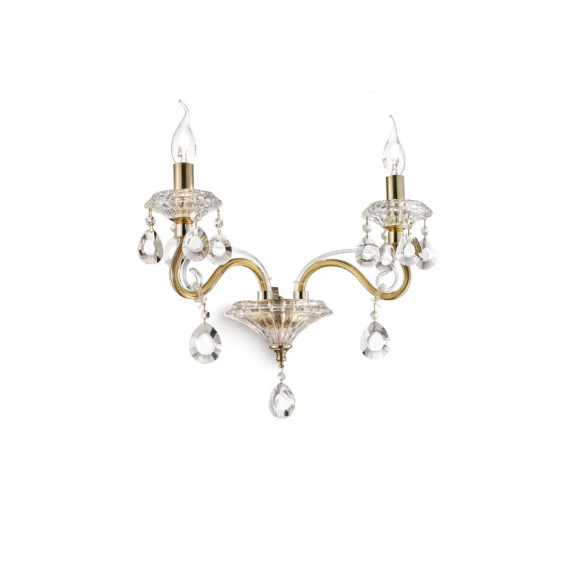 Aplica Ideal Lux Negresco Ap2 Oro E14, Auriu, 087757, Italia