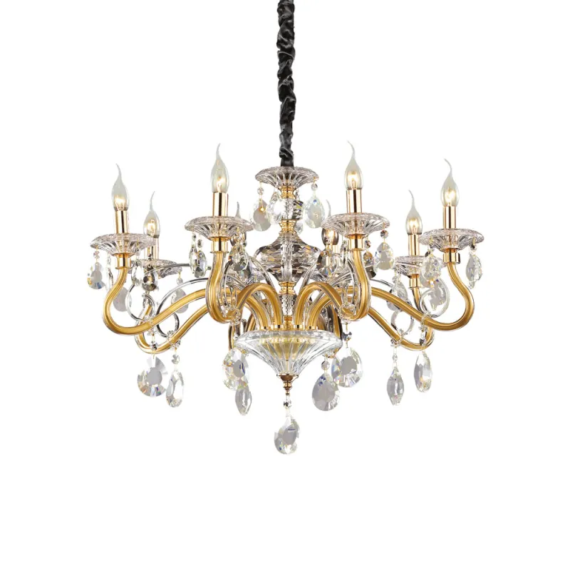 Candelabru Ideal Lux Negresco Sp8 Oro E14, Auriu, 087764, Italia