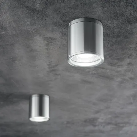 Plafoniera Exterior Ideal Lux Gun Pl1 Alluminio Gu10, Argintiu, 092324, Italia