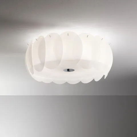 Lustra Plafon Ideal Lux Ovalino Pl5 E27, Crom, 093963, Italia