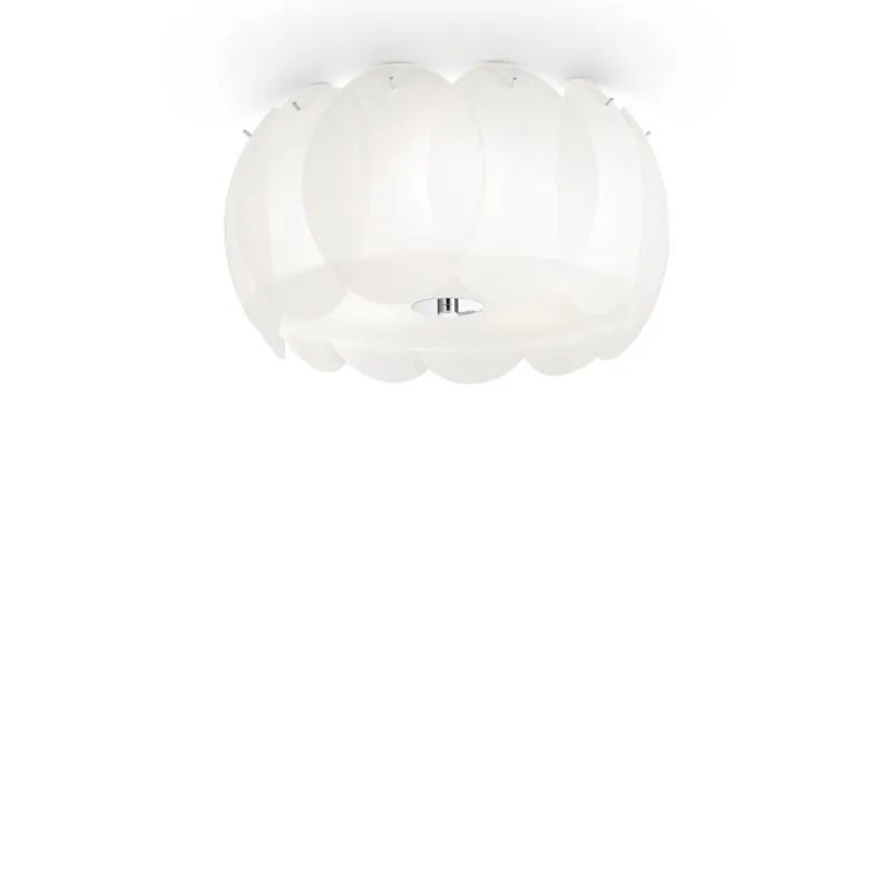 Lustra Plafon Ideal Lux Ovalino Pl5 E27, Crom, 093963, Italia