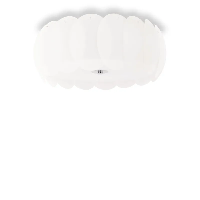 Lustra Plafon Ideal Lux Ovalino Pl8 E27, Crom, 094014, Italia