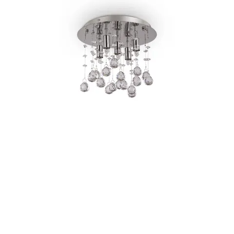 Lustra Plafon Ideal Lux Moonlight Pl5 Cromo G9, Argintiu, 094649, Italia