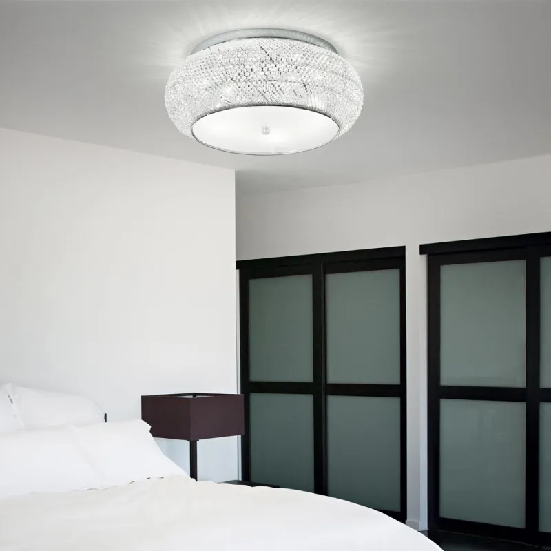 Lustra Plafon Ideal Lux Pasha' Pl10 Cromo E14, Crom, 100746, Italia