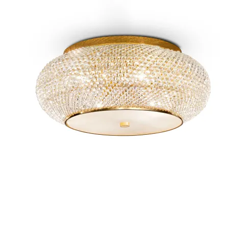 Lustra Plafon Ideal Lux Pasha' Pl10 Oro E14, Auriu, 100791, Italia