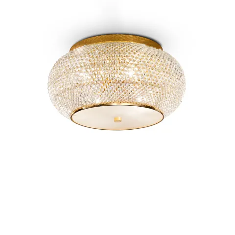Lustra Plafon Ideal Lux Pasha' Pl6 Oro E14, Auriu, 100807, Italia