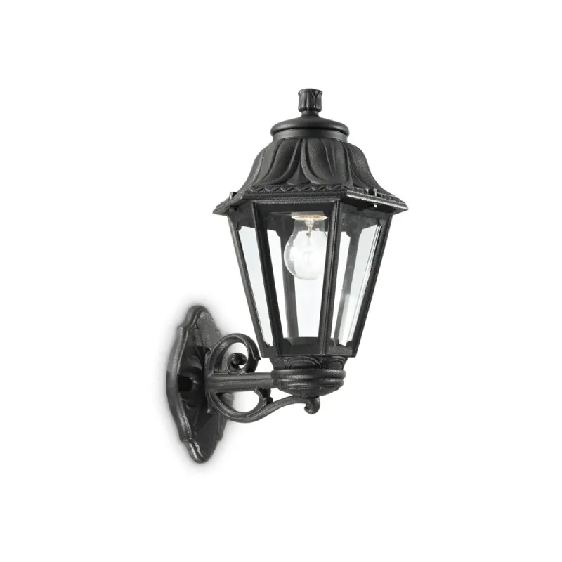 Aplica Exterior Ideal Lux Anna Ap1 Big Nero E27, Negru, 101491, Italia