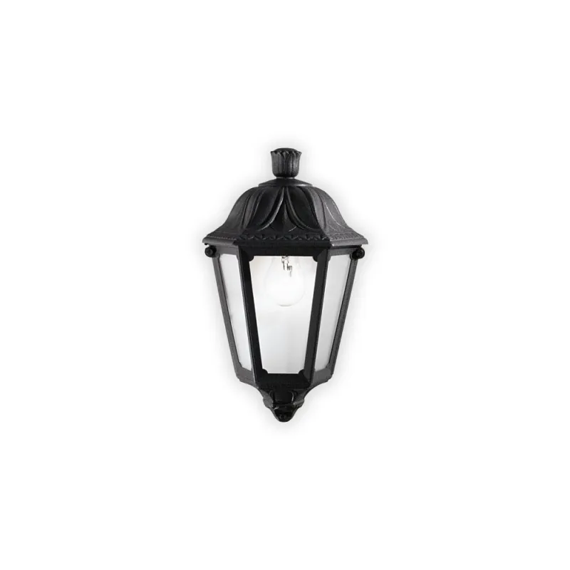 Aplica Exterior Ideal Lux Anna Ap1 Small Nero E27, Negru, 101552, Italia