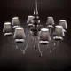 Candelabru Ideal Lux Blanche Sp8 Nero E14, Negru, 111896, Italia