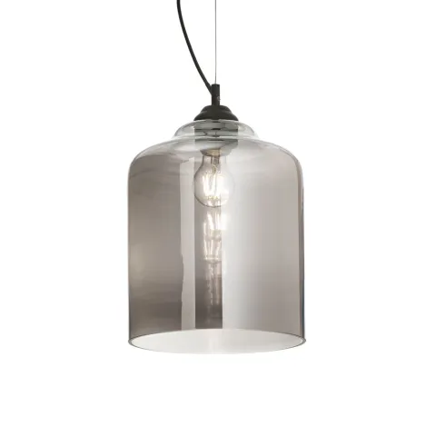 Pendul Ideal Lux Bistro' Sp1 Square Fume' E27, Negru, 112312, Italia