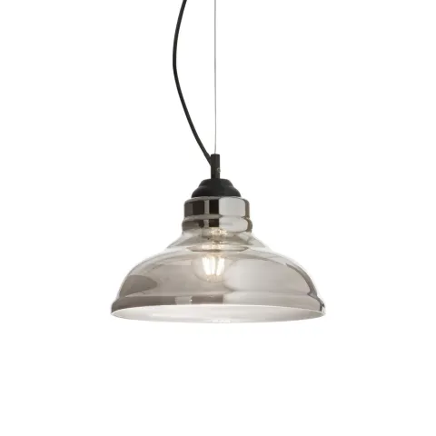Pendul Ideal Lux Bistro' Sp1 Plate Fume' E27, Negru, 112343, Italia