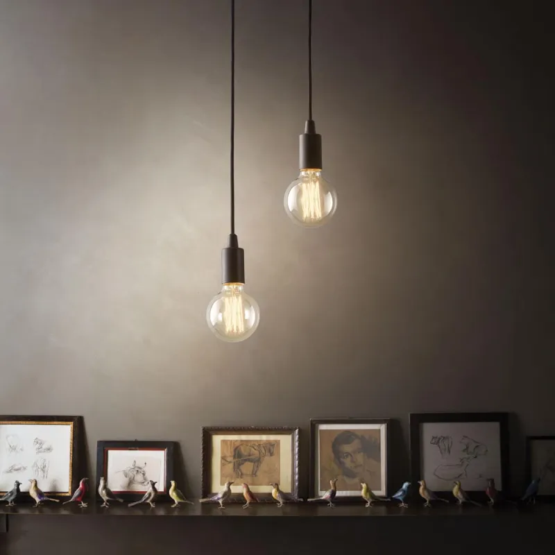 Pendul Ideal Lux Edison Sp1 Nero E27, Negru, 113319, Italia