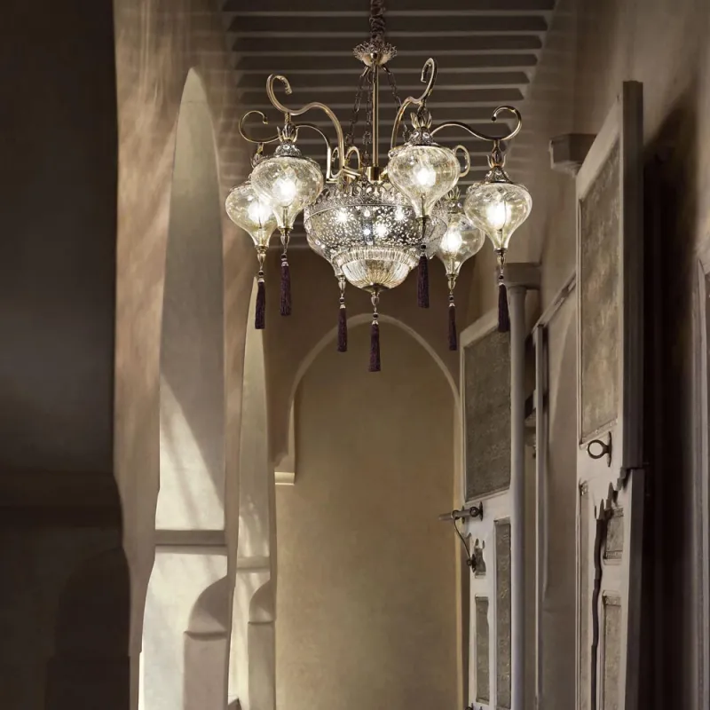 Candelabru Ideal Lux Harem Sp9 E27, Auriu, 116006, Italia