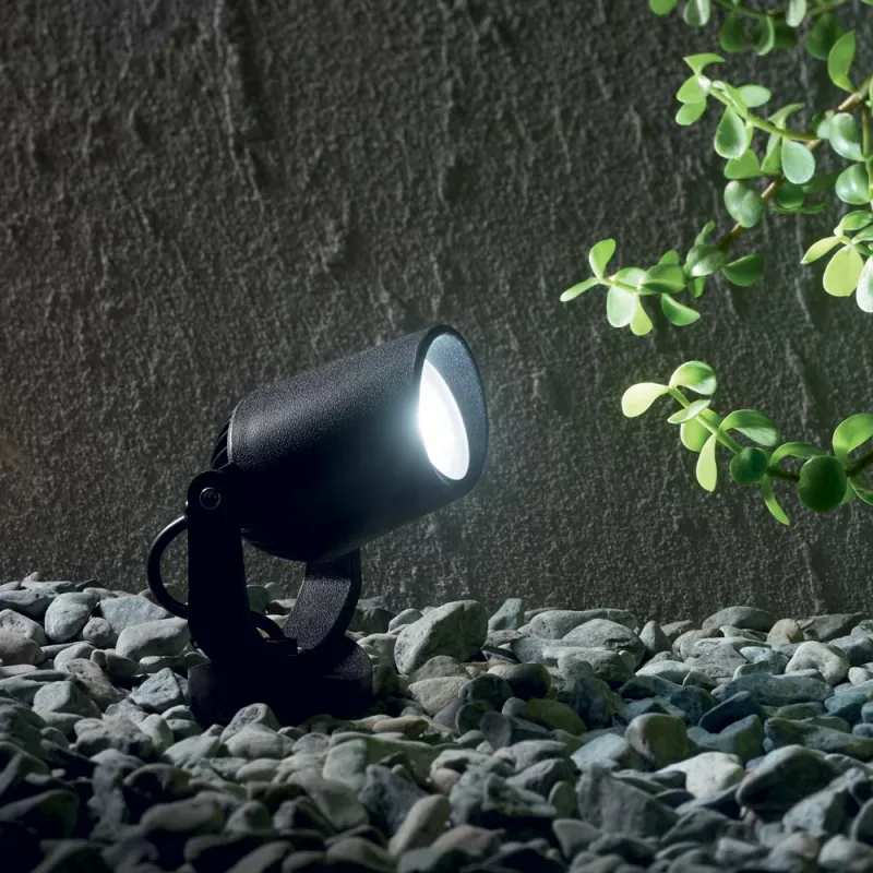 Proiector Exterior Ideal Lux Minitommy Pt Nero 4000K Gu10, Negru, 120201, Italia
