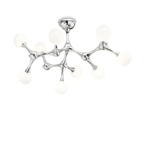Lustra Plafon Ideal Lux Nodino Pl9 Cromo G9, Crom, 133393, Italia