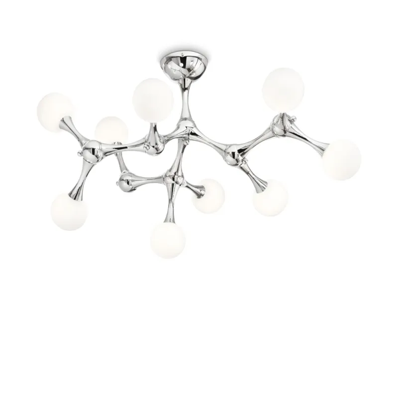 Lustra Plafon Ideal Lux Nodino Pl9 Cromo G9, Crom, 133393, Italia