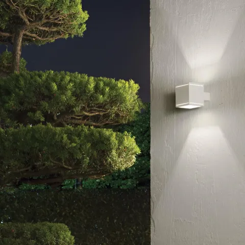 Aplica Exterior Ideal Lux Snif Ap1 Square Bianco G9, Alb, 144276, Italia