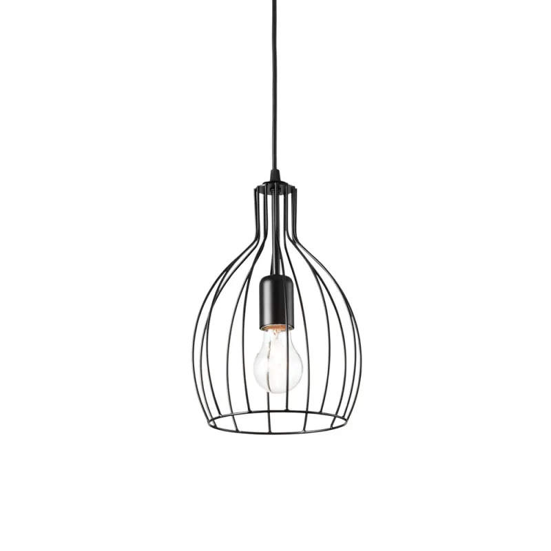 Pendul Ideal Lux Ampolla-2 Sp1 Nero E27, Negru, 148151, Italia