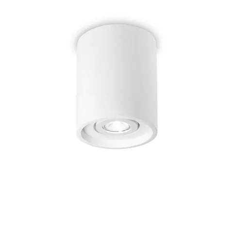 Downlight Aplicat Ideal Lux Oak Pl1 Round Bianco Gu10, Alb, 150420, Italia