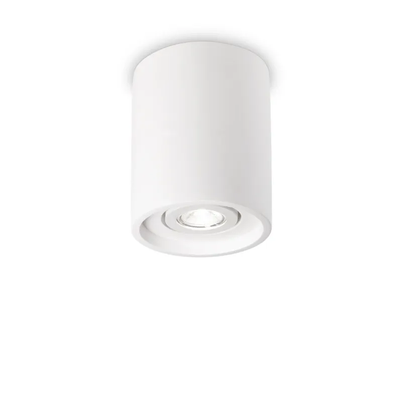 Downlight Aplicat Ideal Lux Oak Pl1 Round Bianco Gu10, Alb, 150420, Italia
