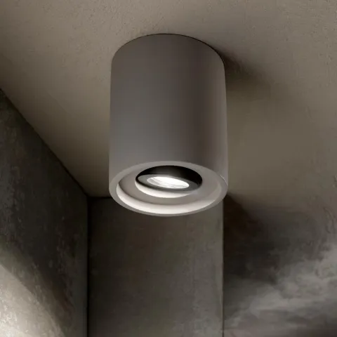 Downlight Aplicat Ideal Lux Oak Pl1 Round Cemento Gu10, Gri, 150437, Italia