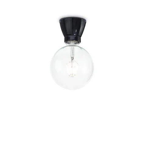 Lustra Plafon Ideal Lux Winery Pl1 Nero E27, Negru, 155142, Italia