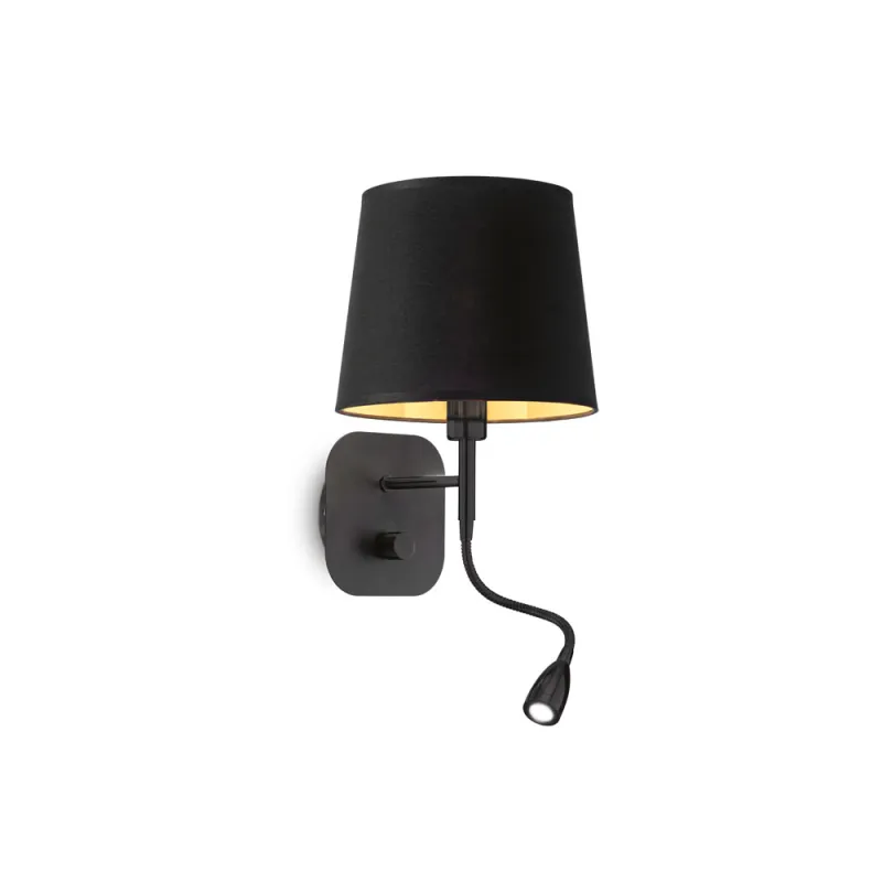 Aplica Ideal Lux Nordik Ap2 E14/Led, Negru, 158242, Italia