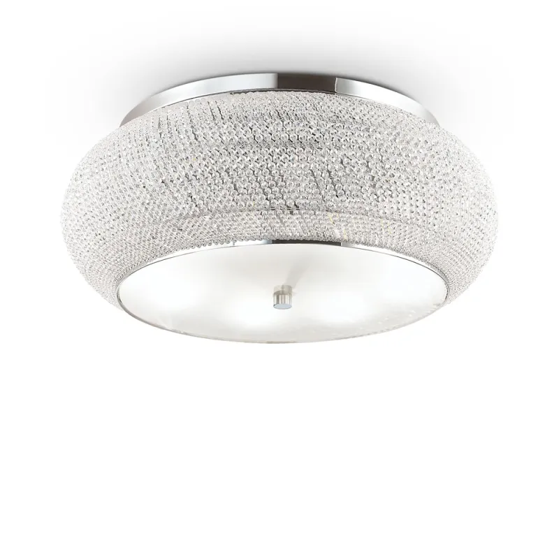 Lustra Plafon Ideal Lux Pasha' Pl14 Cromo E14, Crom, 164991, Italia