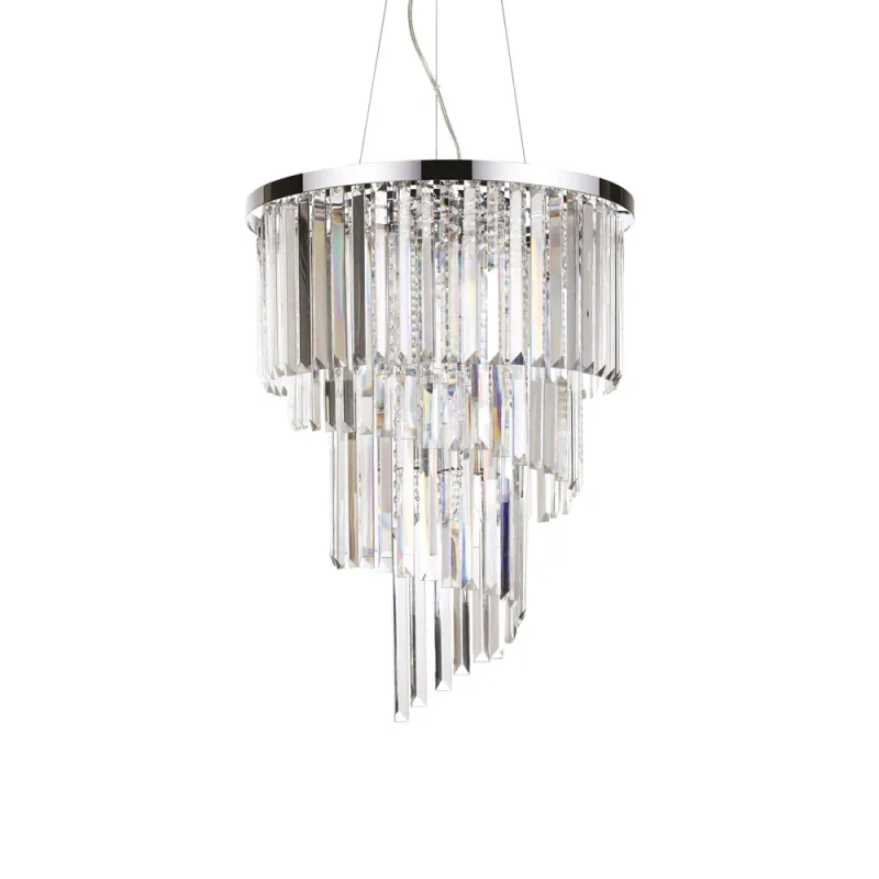 Candelabru Ideal Lux Carlton Sp12 Cromo E14, Crom, 166247, Italia