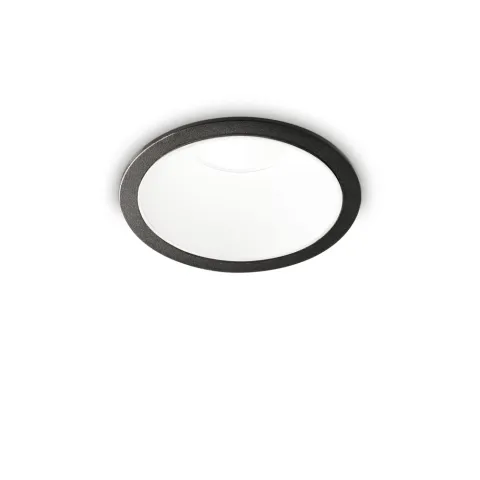 Downlight Incastrat Ideal Lux Game Round Bk Wh 3000K Led, Negru, 192338, Italia