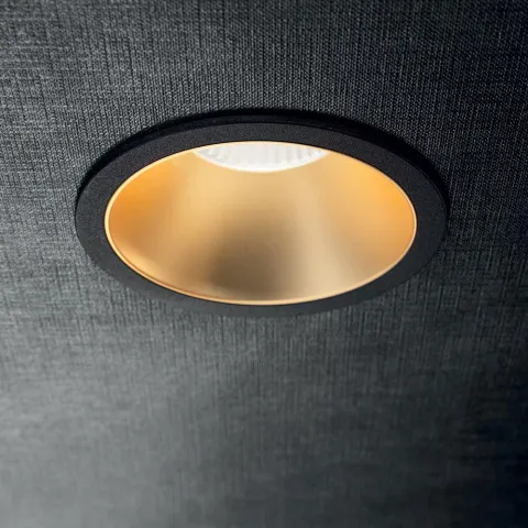 Downlight Incastrat Ideal Lux Game Round Bk Gd 3000K Led, Negru, 192345, Italia