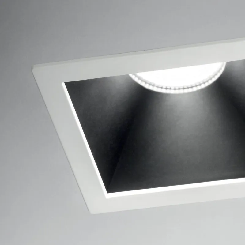 Downlight Incastrat Ideal Lux Game Square Wh Bk Led, Alb, 192352, Italia