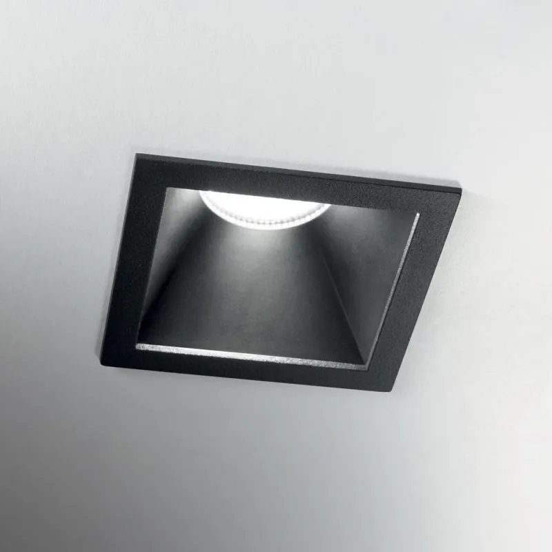Downlight Incastrat Ideal Lux Game Square Bk Bk Led, Negru, 192383, Italia