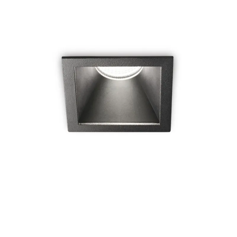 Downlight Incastrat Ideal Lux Game Square Bk Bk Led, Negru, 192383, Italia