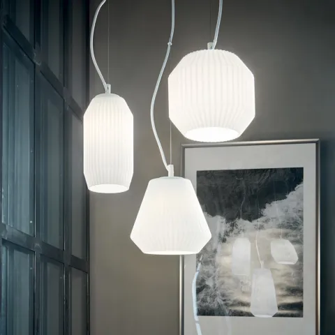 Suspensie Ideal Lux Origami Sp3 E27, Alb, 198095, Italia