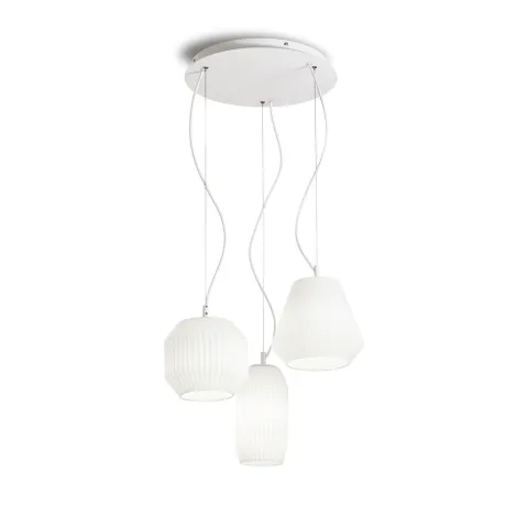 Suspensie Ideal Lux Origami Sp3 E27, Alb, 198095, Italia