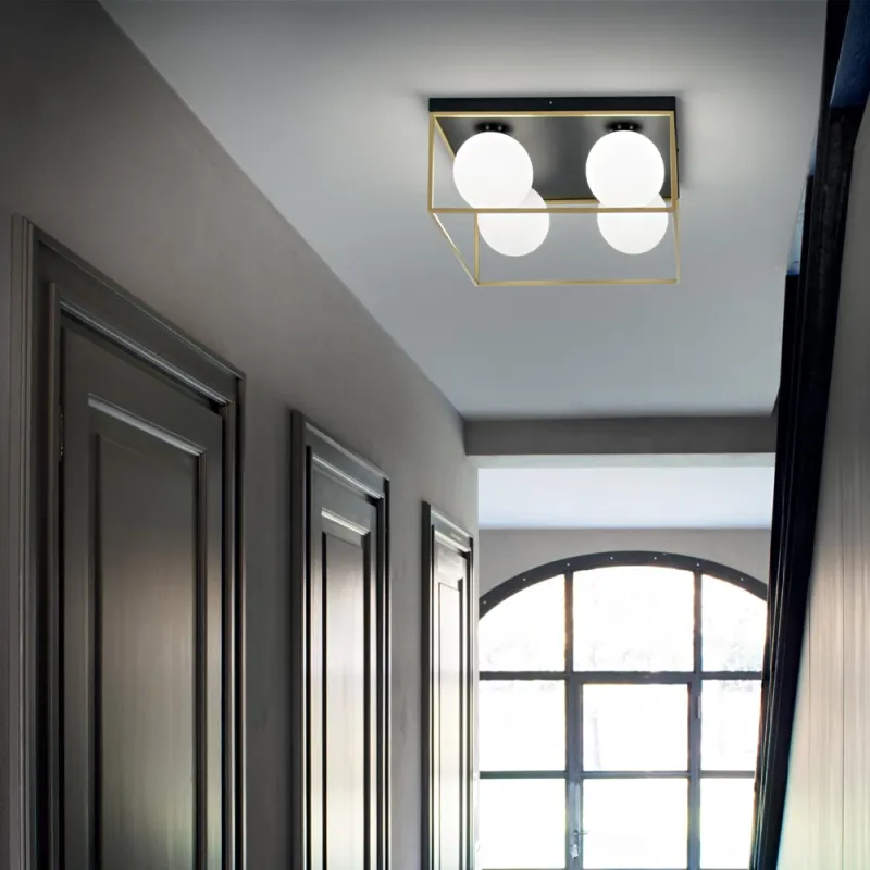 Lustra Plafon Ideal Lux Lingotto Pl4 E14, Bronz, 198156, Italia