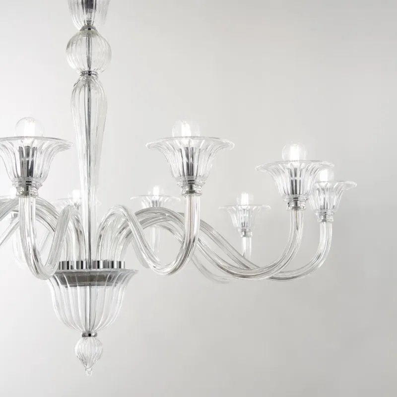 Candelabru Ideal Lux Brigitta Sp12 Trasparente E14, Transparent, 199375, Italia