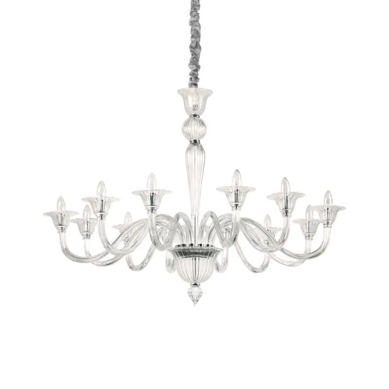 Candelabru Ideal Lux Brigitta Sp12 Trasparente E14, Transparent, 199375, Italia