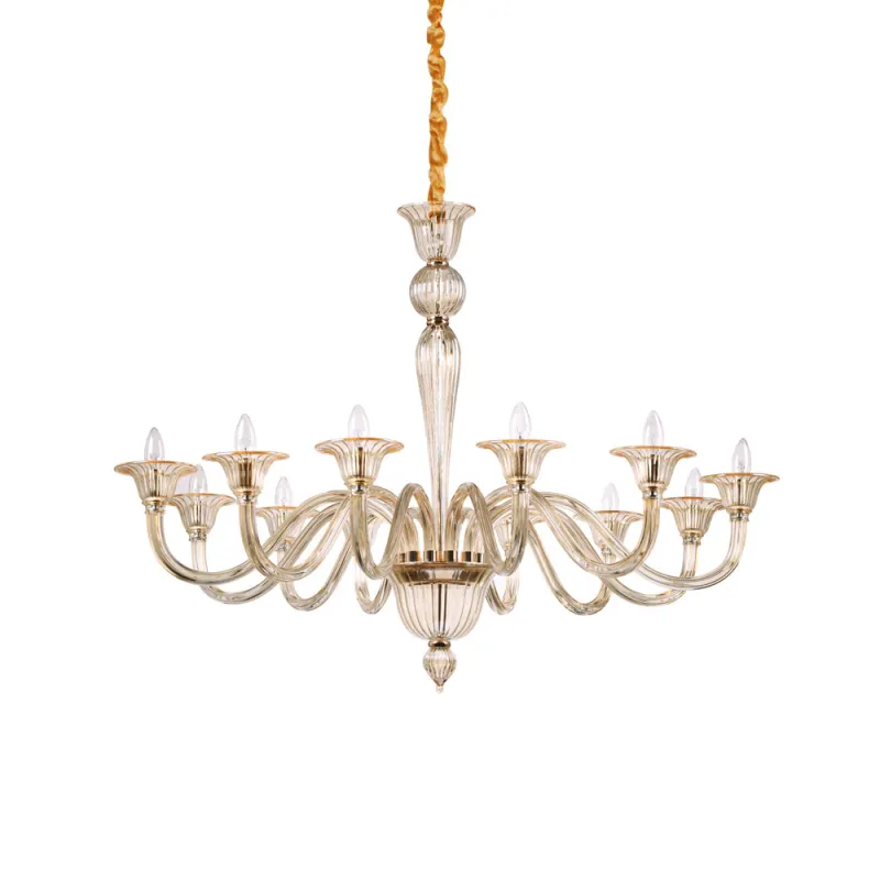 Candelabru Ideal Lux Brigitta Sp12 Ambra E14, Ambra, 199405, Italia