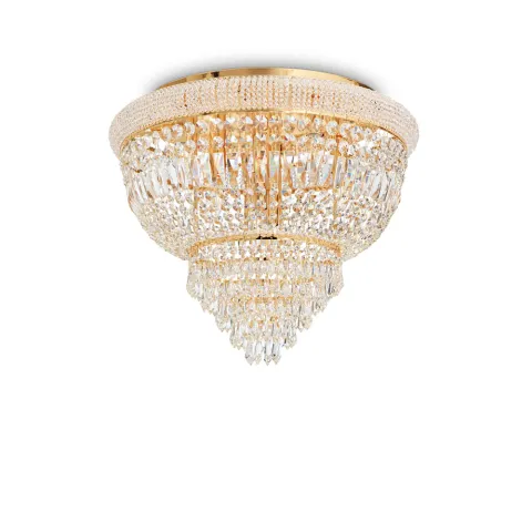 Lustra Plafon Ideal Lux Dubai Pl6 Ottone E14, Auriu, 201016, Italia