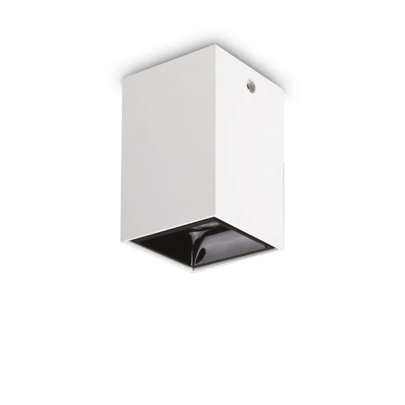 Downlight Patrat Ideal Lux Nitro 15W Square Bianco Led, Negru, 206011, Italia