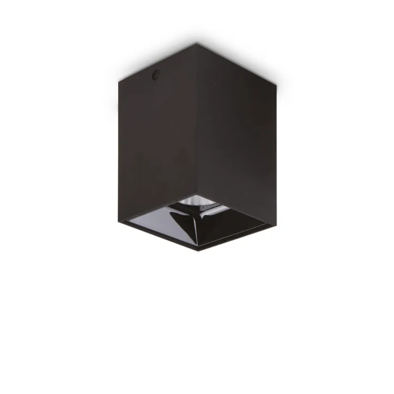 Downlight Patrat Ideal Lux Nitro 15W Square Nero Led, Negru, 206028, Italia