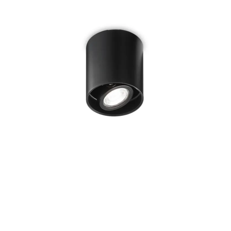 Downlight Aplicat Ideal Lux Mood Pl1 D09 Round Nero Gu10 , Negru, 243924, Italia