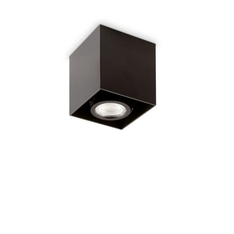 Downlight Aplicat Ideal Lux Mood Pl1 D09 Square Nero Gu10 , Negru, 243948, Italia